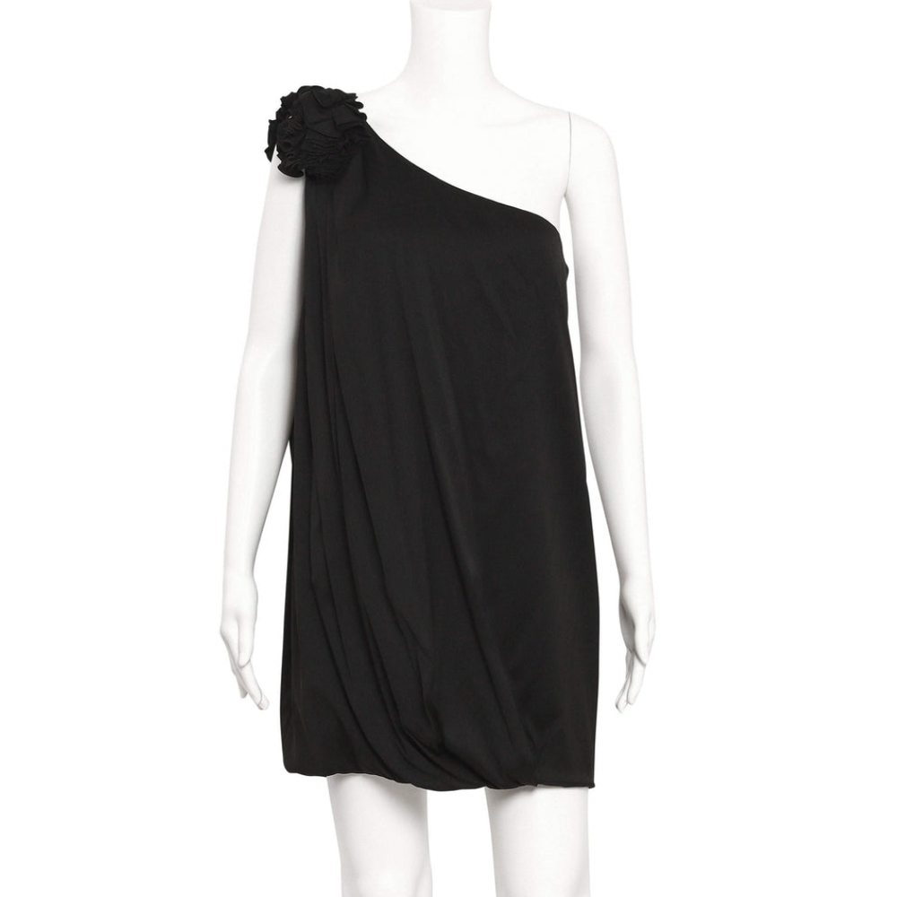 NWT Sass & Bide Black Asymmetrical One Shoulder Mini Black Dress Size Italian 38